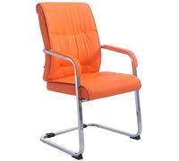CLP Sedia A Sbalzo Per Visitatori XXL Anubis I Sedia Robusta E Di Facile Manutenzione Con Rivestimento In Similpelle I Portata 260 kg, Colore:arancione