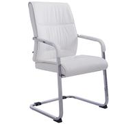 CLP Sedia A Sbalzo Per Visitatori XXL Anubis I Sedia Robusta E Di Facile Manutenzione Con Rivestimento In Similpelle I Portata 260 kg, Colore:bianco