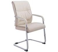 CLP Sedia A Sbalzo Per Visitatori XXL Anubis I Sedia Robusta E Di Facile Manutenzione Con Rivestimento In Similpelle I Portata 260 kg, Colore:crema