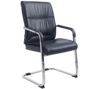 CLP Sedia A Sbalzo Per Visitatori XXL Anubis I Sedia Robusta E Di Facile Manutenzione Con Rivestimento In Similpelle I Portata 260 kg, Colore:nero