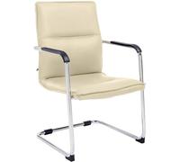 CLP Sedia Da Ufficio Seattle I Comoda Sedia Visitatore Con Rivestimento In Ecopelle I Design Moderno, Con Protezione Per Il Pavimento, Colore:crema