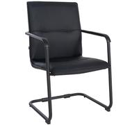 CLP Sedia Da Ufficio Seattle I Comoda Sedia Visitatore Con Rivestimento In Ecopelle I Design Moderno, Con Protezione Per Il Pavimento, Colore:nero/nero
