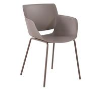 CLP Sedia Alpena I Sedia da esterno assolutamente resistente alle intemperie e ai raggi UV I Struttura della sedia in acciaio verniciato a polve, Colore:tortora