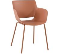 CLP Sedia Alpena I Sedia da esterno assolutamente resistente alle intemperie e ai raggi UV I Struttura della sedia in acciaio verniciato a polve Colore:terracotta