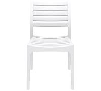 CLP Sedia Impilabile Giardino Ares I Sedia Outdoor in Polipropilene Idrorepellente Contro Raggi UV I Sedia Cucina, Colore:Bianco