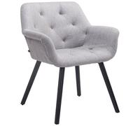 CLP Sedia Attesa Cassidy In Tessuto I Sedia Soggiorno 4 Gambe In Legno I Poltroncina Imbottita Per Conferenze, Colore:grigio, Colore del telaio:nero