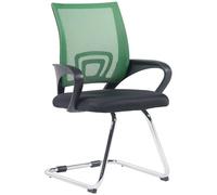 CLP Sedia Cantilever Con Braccioli Eureka I Sedia Visitatore Ufficio In Rete Traspirante I Sedia A Sbalzo Per Sale Attesa E Conferenze Colore:verde