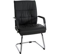 CLP Sedia Cantilever con Braccioli Sievert I Poltrona da Ufficio in Similpelle con Schienale I Sedia Ospiti in Metallo Cromato, Colore:Nero