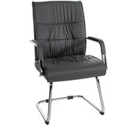 CLP Sedia Cantilever con Braccioli Sievert I Poltrona da Ufficio in Similpelle con Schienale I Sedia Ospiti in Metallo Cromato, Colore:Grigio
