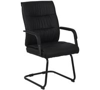 CLP Sedia Cantilever con Braccioli Sievert I Poltrona da Ufficio in Similpelle con Schienale I Sedia Ospiti in Metallo Cromato, Colore:Nero/Nero