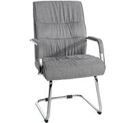 CLP Sedia Cantilever Con Braccioli Sievert I Sedia A Sbalzo In Stoffa Con Schienale I Poltrona Riunioni In Metallo Cromato Carico Max 136KG, Colore:grigio chiaro