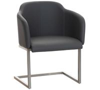 Sedia Cantilever Magnus in Similpelle I Sedia Imbottita con Braccioli I Poltrona Conferenza Alt. Seduta 46 CM I Sedia Riunioni Elegante, Colore:Grigio