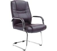 CLP Sedia Cantilever XXL Attila In Similpelle I Sedia Studio Con Imbottitura E Braccioli I Sedia Ufficio Conferenza, Colore:marrone