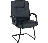 CLP Sedia Cantilever XXL Attila In Similpelle I Sedia Studio Con Imbottitura E Braccioli I Sedia Ufficio Conferenza, Colore:nero/nero