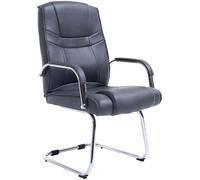 CLP Sedia Cantilever XXL Attila In Similpelle I Sedia Studio Con Imbottitura E Braccioli I Sedia Ufficio Conferenza, Colore:grigio