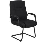 CLP Sedia Cantilever XXL Attila In Stoffa I Sedia Studio Oscillante Con Imbottitura E Comodi Braccioli Portata 180 KG, Colore:nero/nero