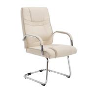 CLP Sedia Cantilever XXL Attila In Stoffa I Sedia Studio Oscillante Con Imbottitura E Comodi Braccioli Portata 180 KG, Colore:crema