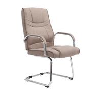 CLP Sedia Cantilever XXL Attila In Stoffa I Sedia Studio Oscillante Con Imbottitura E Comodi Braccioli Portata 180 KG, Colore:tortora