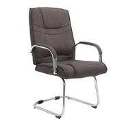 CLP Sedia Cantilever XXL Attila In Stoffa I Sedia Studio Oscillante Con Imbottitura E Comodi Braccioli Portata 180 KG, Colore:grigio scuro