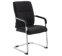 CLP Sedia Cantilever XXL Con Braccioli Anubis - Sedia Ospite Ufficio e Studio, Tessuto, Carico Max 260 KG, Colore: Nero
