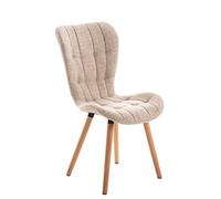 CLP Sedia Chic da Sala da Pranzo ELDA in Tessuto - Sedia Design per Salotto, Imbottita e Trapuntata I Sedia Tavolo con 4 Gambe in Legno I Sedia, Colore:crema