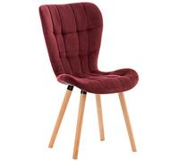 CLP Sedia Chic Sala Da Pranzo Elda In Velluto I Sedia Design Salotto Imbottita E Trapuntata I Sedia Tavolo Base In Legno, Colore:rosso