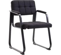 Sedia Ospite Canada B In Tessuto I Sedia Attesa Imbottita Con Schienale E Braccioli I Poltroncina Conferenza Ufficio, Colore:nero