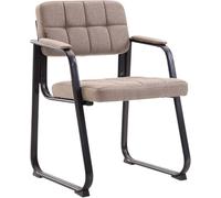 Sedia Ospite Canada B In Tessuto I Sedia Attesa Imbottita Con Schienale E Braccioli I Poltroncina Conferenza Ufficio, Colore:tortora