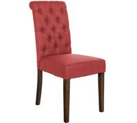 CLP Sedia Da Cucina Lisburn Design Chesterfield I Fodera Imbottita E Trapuntata In Velluto O Tessuto I Schienale Alto, Colore:rosso, Materiale:Stoffa