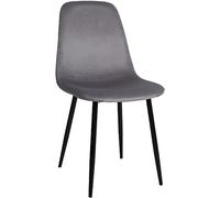 CLP Sedia Da Cucina Napier Imbottita I Fodera A Scelta Similpelle Tessuto O Velluto I Telaio ResistenteIn Metallo, Colore:grigio scuro, Materiale:Velluto