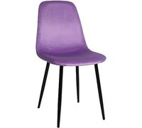 CLP Sedia Da Cucina Napier Imbottita I Fodera A Scelta Similpelle Tessuto O Velluto I Telaio ResistenteIn Metallo, Colore:viola, Materiale:Velluto