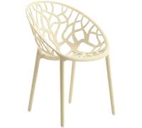 CLP Sedia da giardino Hope impilabile e resistente alle intemperie, poltroncina con schienale, plastica resistente ai raggi UV, fino a 150 kg Colore:crema