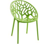 CLP Sedia da giardino Hope impilabile e resistente alle intemperie, poltroncina con schienale, plastica resistente ai raggi UV, fino a 150 kg Colore:verde