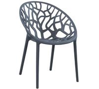 CLP Sedia da giardino Hope impilabile e resistente alle intemperie, poltroncina con schienale, plastica resistente ai raggi UV, fino a 150 kg Colore:antracite