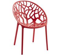 CLP Sedia da giardino Hope impilabile e resistente alle intemperie, poltroncina con schienale, plastica resistente ai raggi UV, fino a 150 kg Colore:rosso