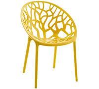 CLP Sedia da giardino Hope impilabile e resistente alle intemperie, poltroncina con schienale, plastica resistente ai raggi UV, fino a 150 kg Colore:giallo