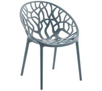 CLP Sedia da giardino Hope impilabile e resistente alle intemperie, poltroncina con schienale, plastica resistente ai raggi UV, fino a 150 kg Colore:grigio