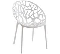 CLP Sedia da giardino Hope impilabile e resistente alle intemperie, poltroncina con schienale, plastica resistente ai raggi UV, fino a 150 kg Colore:bianco