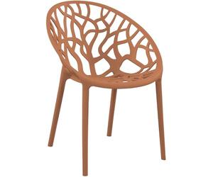 CLP Sedia da giardino Hope impilabile e resistente alle intemperie, poltroncina con schienale, plastica resistente ai raggi UV, fino a 150 kg Colore:terracotta