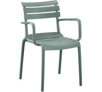 CLP Sedia da Giardino impilabile con braccioli Joliya, Sedia in plastica Resistente alle intemperie e ai Raggi UV, Portata Fino a 150 kg, Colore:Oliva