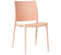 CLP Sedia da Giardino impilabile e Resistente alle intemperie Meton, Sedia con Schienale Resistente ai Raggi UV, in Polipropilene Fino a 150 kg, Colore:Pesca