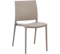 CLP Sedia da Giardino impilabile e Resistente alle intemperie Meton, Sedia con Schienale Resistente ai Raggi UV, in Polipropilene Fino a 150 kg, Colore:Tortora