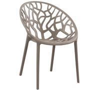 CLP Sedia da giardino impilabile, resistente alle intemperie, Hope, sedia da giardino con schienale, resistente ai raggi UV, in plastica, portata fino a 150 kg, colore: tortora