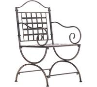 CLP Sedia da giardino in metallo Lotta, fatta a mano in stile Liberty, con braccioli e traverse, ferro finitura antica Colore:bronzo