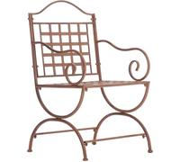 CLP Sedia da Giardino in Metallo Lotta, Fatta a Mano in Stile Liberty, con braccioli e Traverse, Ferro Finitura Antica, Colore:Antico Marrone