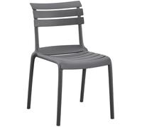 CLP Sedia da Giardino Kebren impilabile, Sedia impilabile in plastica Resistente alle intemperie e ai Raggi UV, Senza braccioli, Fino a 150 kg, Colore:Grigio Scuro