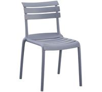 CLP Sedia da Giardino Kebren impilabile, Sedia impilabile in plastica Resistente alle intemperie e ai Raggi UV, Senza braccioli, Fino a 150 kg, Colore:Grigio