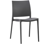 CLP Sedia da Giardino Meton, Sedia impilabile in plastica Facile da Pulire, Resistente alle intemperie e ai Raggi UV, Portata Fino a 150 kg, Colore:Grigio Scuro
