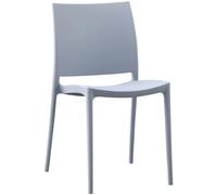 CLP Sedia da Giardino Meton, Sedia impilabile in plastica Facile da Pulire, Resistente alle intemperie e ai Raggi UV, Portata Fino a 150 kg, Colore:Grigio Chiaro
