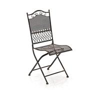CLP Sedia da giardino pieghevole Kiran, sedia in metallo stile Liberty, sedia da balcone in ferro per terrazza, balcone e giardino stile country, Colore:bronzo